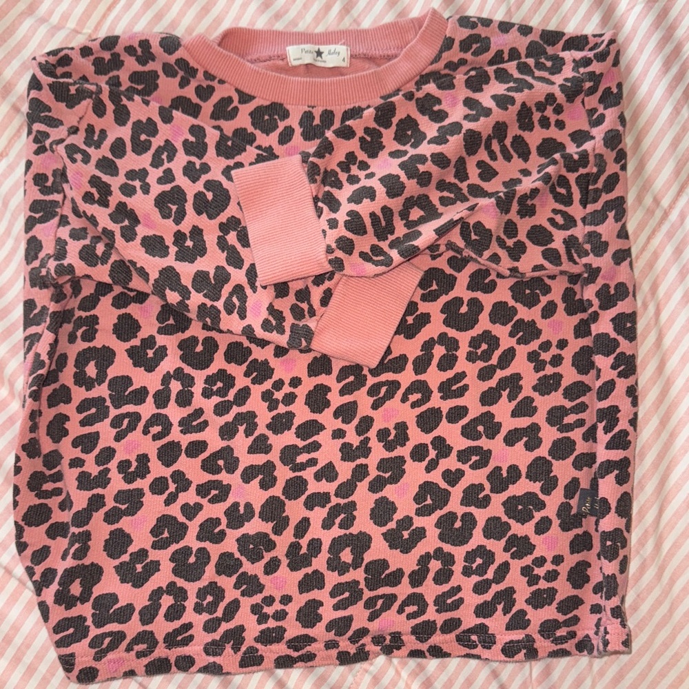 Petite Hailey Pink Leopard Print Top Size 4T